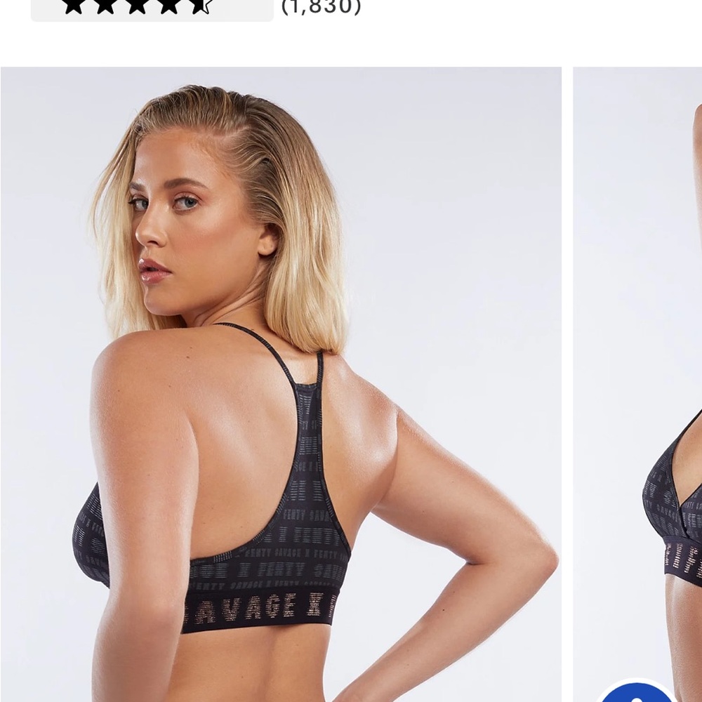 Savage X Fenty Black and Gray Patterned Bralette - Picture 2 of 8